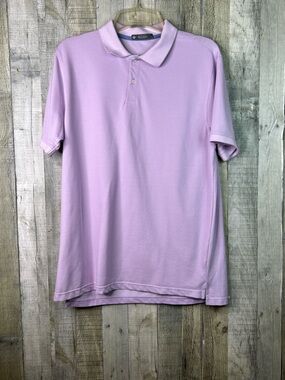 Members Mark Large Light Purple Stretch Cotton Pique Polo Short Sleeve Shirt